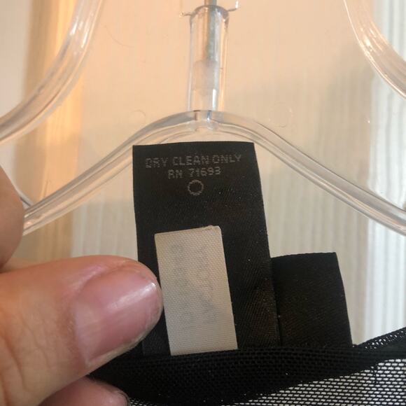 Vintage Express Sheer Floral black Embroidered Overlay Top M Y2K - Picture 9 of 9